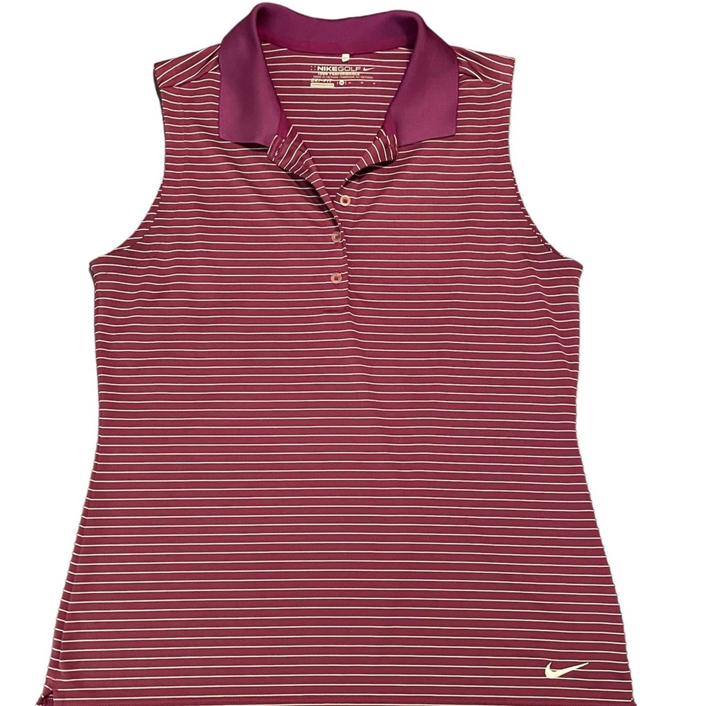 Nike Golf Tour Performance Sleeveless Polo. Plum/Purple. Stripe. Size M